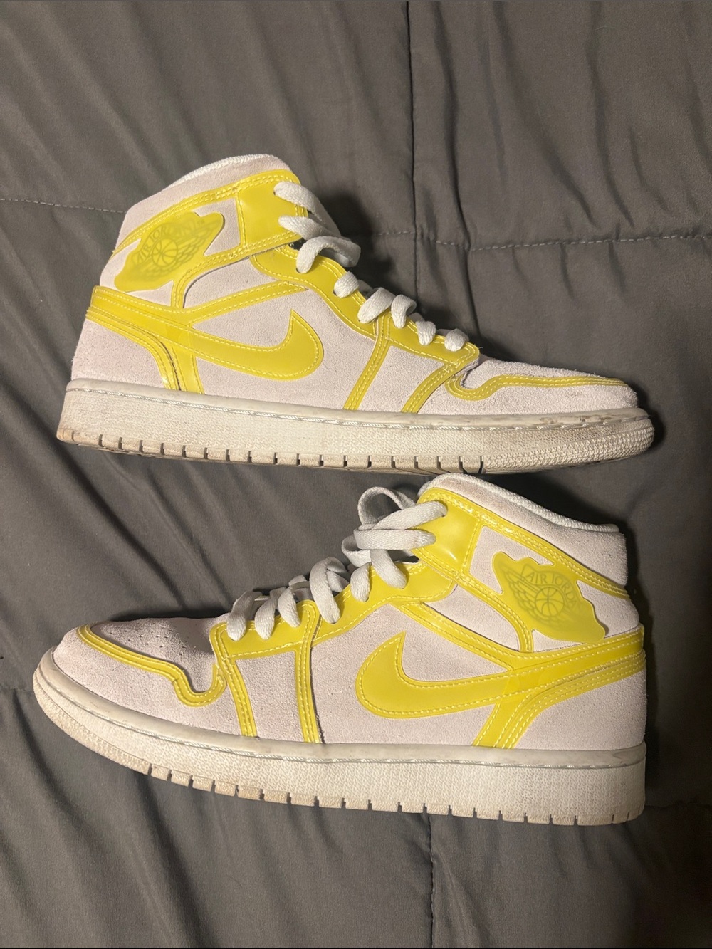 Nike Womens Air Jordan 1 Mid LX Off White- Opti Yellow